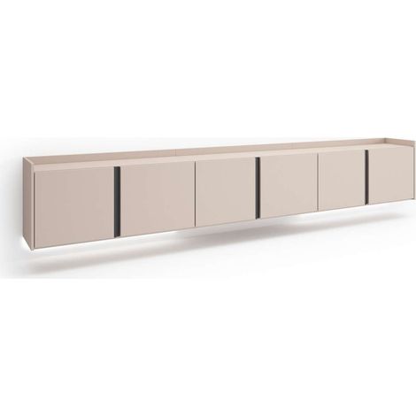 Mueble TV Alfarnatejo-02 de 309x50x35 cm suspendido, LED, color beige (1/4)