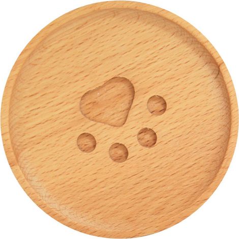 Dessous de verre en bois antidérapant, isolation thermique, patte mignonne, coussin de tasse rond pour thé, tasse à café (1/5)