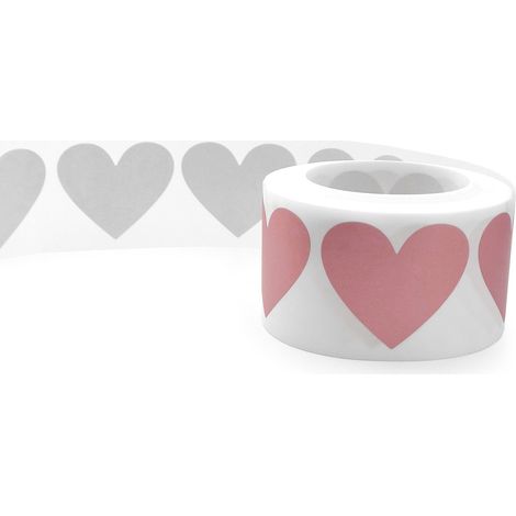 Pegatinas de corazones para rascar, 35x30 mm, color rosa, 300 unidades