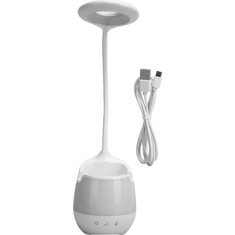 Lampe de Table LED Tactile avec Haut-parleur Bluetooth, Rangement Stylo et Éclairage RGB pour Étude (1/5)