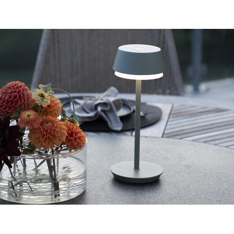Akku Tischleuchte LYON für Outdoor dimmbar, kabellos in Mintgrün, 30cm (1/5)