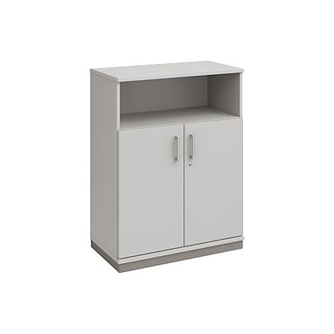 THEA - Armario combinado  2 baldas  2 puertas  gris luminoso