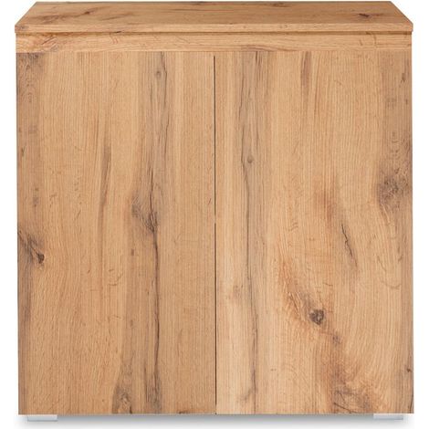 Meuble chêne doré 80x80x40 cm avec deux portes et une étagère - Messina (1/5)