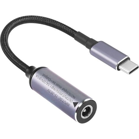 Câble Adaptateur de Chargeur pour Ordinateur Portable PD 100 W, entrée Femelle DC 5521 vers câble d'extension d'alimentation mâle USB Type C pour téléphones Mobiles, tablettes (1/5)