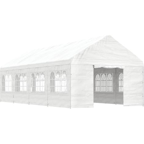 Maison Exclusive - Gazebo con Tetto Bianco 8,92x4,08x3,22 m in Polietilene