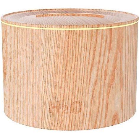 Luftbefeuchter mit Farbverlaufsflamme, 160 ml Tank, farbenfrohe Flammenlampe, leiser Diffusor für ätherische Öle, für Schlafzimmer und Wohnzimmer, Holzoptik