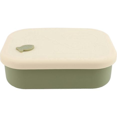 Lunchbox mit 3 Fächern, mikrowellengeeigneter Silikon-Lebensmittelbehälter für Zuhause und Büro, Grün (1/4)