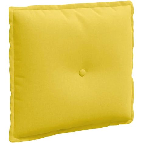 Coussin jaune clair, 50 x 19 x 45 cm, en tissu. (1/5)