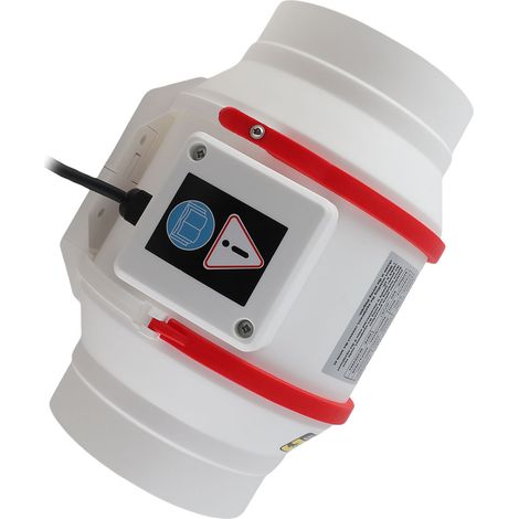 Ventilateur de conduit 6 pouces, ventilateur d'appoint en ligne ABS rond 2220-2600 tr/min IPX2 pour aération (1/5)