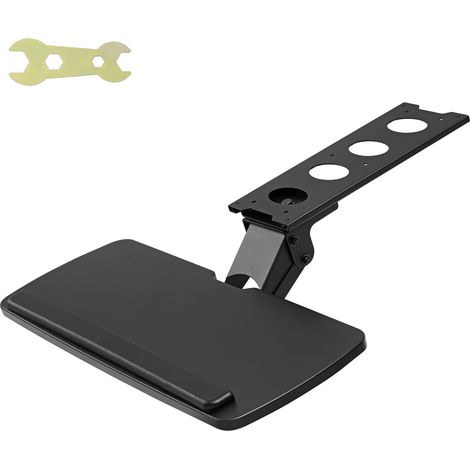 Mophorn Bandeja para teclado ajustable  debajo del escritorio, altura y ángulo ajustables, soporte deslizable para teclado grande de 25" x 9,8" para oficina en casa