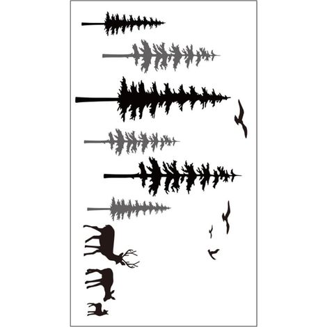 Sticker Mural Forêt Style Autocollant Décoratif Amovible Décoration Murale Pour Maison (1/5)