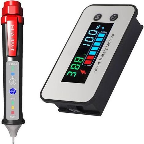 Monitor batteria 12 V 24 V 36 V 48 V 60 V 72 V, tester per batterie carrello, golf car, la capacità della batteria digitale 7-100 V, monitoraggio tensione, tester percentuale di capacità ha (1/5)