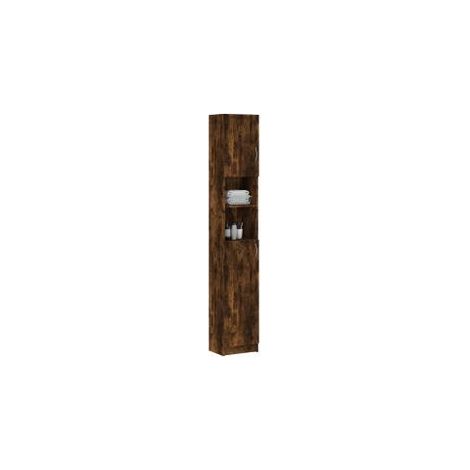 Meuble colonne de salle de bain Klasiko 32cm - Rangement élégant et fonctionnel-Marron fumé (1/5)
