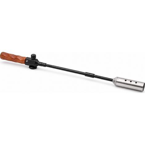 Chalumeau de camping allongé démontable inox manche bois noir (1/5)