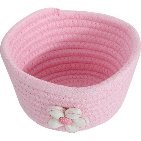 Panier de rangement en coton tressé, dimensions 19 x 13 x 9 cm, 1 unité (1/5)