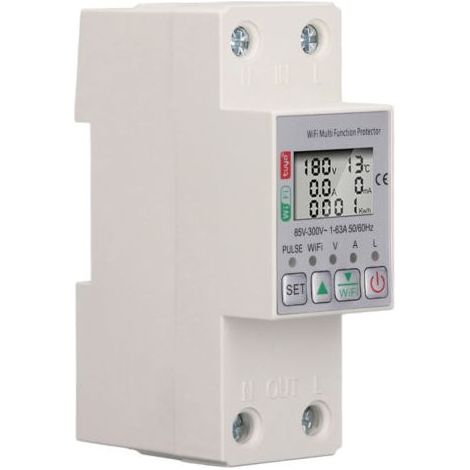 Commutateur de compteur de puissance intelligent WiFi, disjoncteur d'énergie Tuya, protecteur multifonction, avec mesure, AC85-300V 63A (1/5)