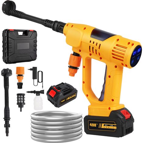 Lave‑auto sans fil 380 W – Haute pression 20 bar, 10 niveaux, écran LED, 2 batterie Makita, 6 buses, portable pour voiture et jardin