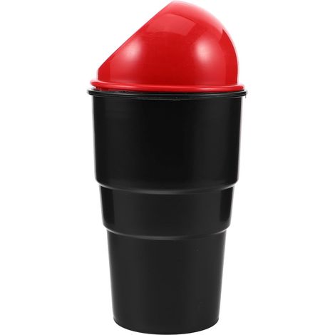 Poubelle de Voiture Ronde Mini en Plastique Robuste Rouge Conteneur (1/5)