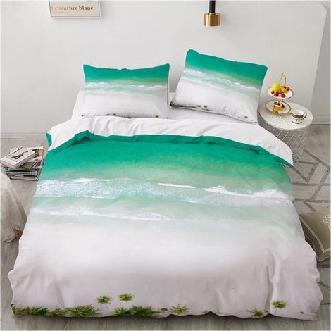 Bettwäsche-Set 200x220 cm Meerblick 3D Mikrofaser mit 2 Kissenbezügen 80x80 cm