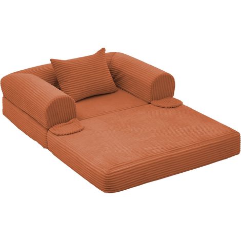 GagaFauteuil-lit convertible en cord, 1 place, orange (1/5)