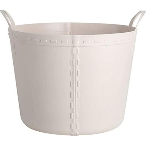 Petit panier de rangement en tissu beige : doublure imperméable, panier à linge multifonctionnel, spécialement conçu pour ranger les vêtements d'enfants et organiser les jouets de bébé. (1/4)
