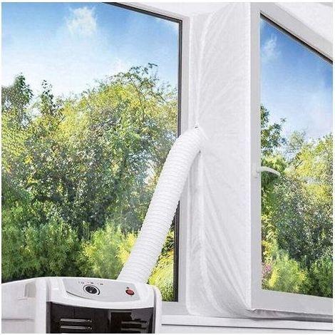 Kit Fenetre Climatiseur Mobile, Anti-Moustiques, étanche, Arrêt d'air Chaud, Adapté aux Fenêtres à Battants, Calfeutrage Fenetre Climatiseur, 300cm, Blanc (1/5)