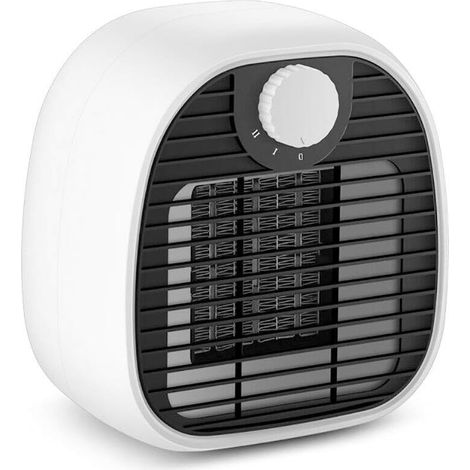 Mini Chauffage Soufflant, Radiateur Soufflant Électrique 400W Radiateur de Bureau Petit Radiateur Domestique Chauffage Électrique de Bureau Chauffe- Espace Personnel Mini Ventilateur(blanc) (1/5)