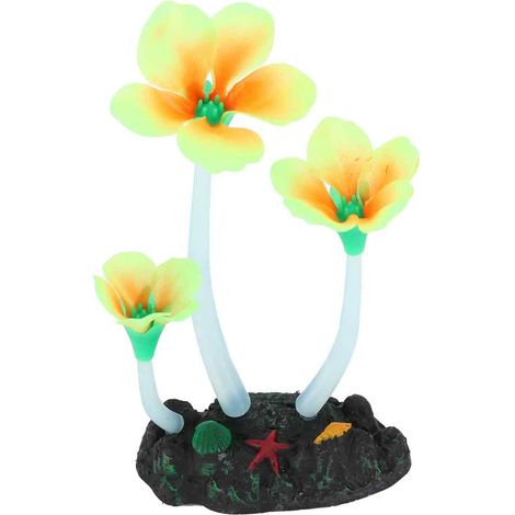 1 corail artificiel, en silicone souple, réaliste et coloré, pour aquarium d'eau douce ou marine (1/5)