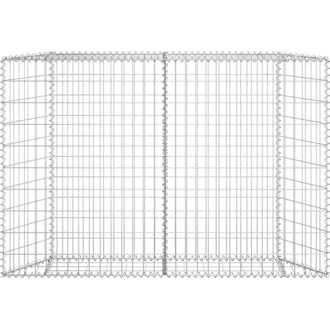 Trapezium Gabion Raised Bed Galvanised Steel 150x20x100 cm vidaXL