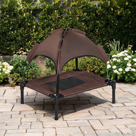 Lit surélevé pour chien avec baldaquin cadre en métal 61 x 46 x (1/5)