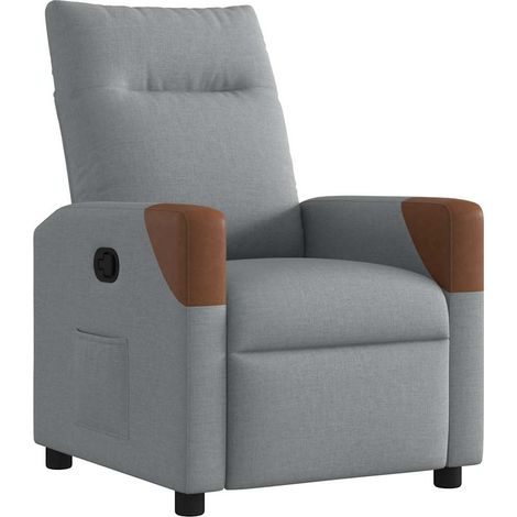 Maison Exclusive - Sillón reclinable de tela gris claro