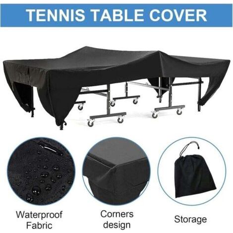 Housse Table Ping-Pong, Housse De Table De Tennis De Table, ImperméAble, Contre Neige Pluie UV pour Intérieur Et Extérieur, 280 x 153 x 73cm