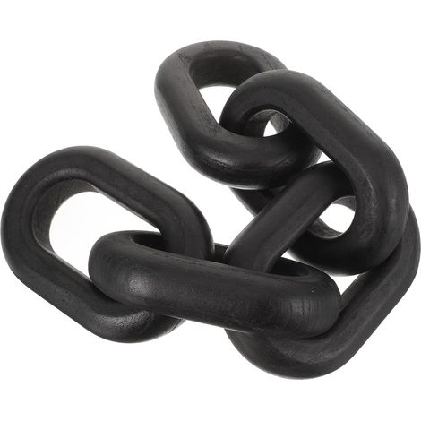 Chaîne Décorative en Bois Sculpté Main Maillons Artisanaux Noirs, Ornement Élégant pour Décoration Intérieure de Maison ou Chambre (1/5)