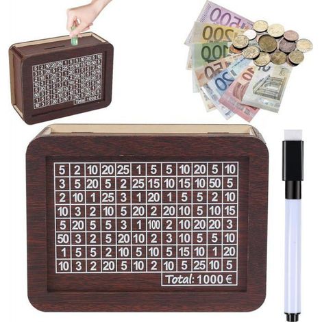 Tirelire En Bois, Tirelire Sans Ouverture, Numérique Tirelire Réutilisable, Tirelire Avec Compteur, Aide Les Enfants Et Les A[S300] (1/4)