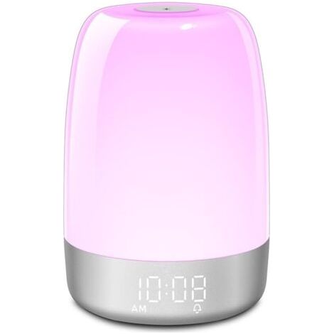 QORVA-TENGYIF Réveil léger avec simulation de la lumière du soleil pour lit ciré naturel Lampe de table