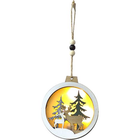 Guirlande Lumineuse En Bois - Décoration Suspendue Pour Fêtes De Fin D'Année - Intérieur Extérieur Jardin - 1 Pièce (1/5)