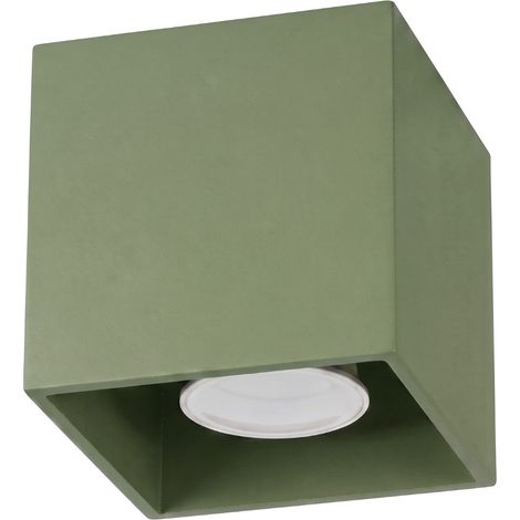 Plafoniere Quad verde oliva 10x10x10cm Alluminio Sollux (1/5)