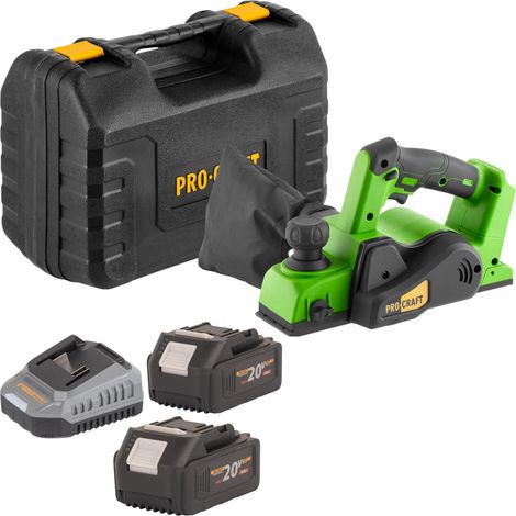 Procraft PE20BLbb Pialla a batteria 20 V 82 mm Brushless + 2x batteria 4,0 Ah + caricabatteria + valigetta