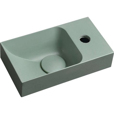 Sapho Small - Lavamani Piccolino 31x17 cm, senza troppopieno, con foro per rubinetto, verde opaco PK30523 (1/5)
