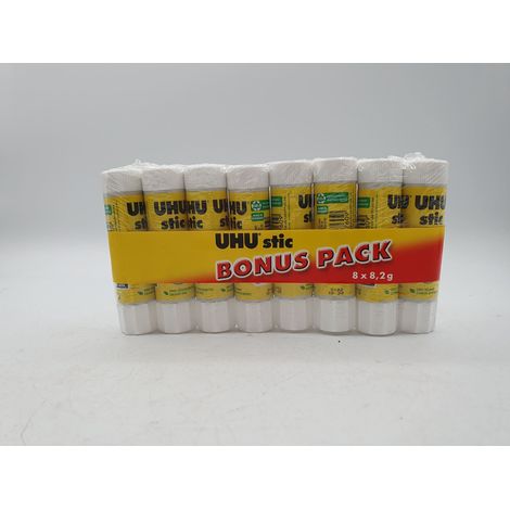 Lot de 8 - UHU - Bâtons de colle stic - 8x8,2g - Sans solvant et écologique - Neuf - Voir photos