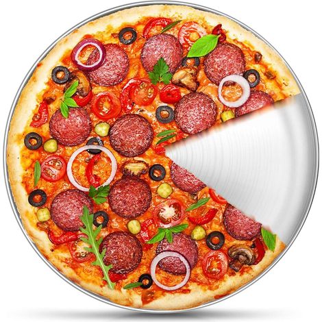 1 Plaque à pizza Divers accessoire de portail, en acier inoxydable, 30 cm, pour cuisson, service et rôtissage (1/5)