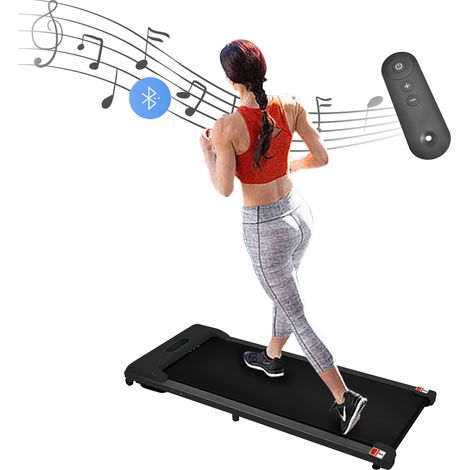 Tapis de course Tapis roulant 2 en 1 pour la maison avec écran LED et haut-parleur Bluetooth et support de téléphone, noir (1/5)