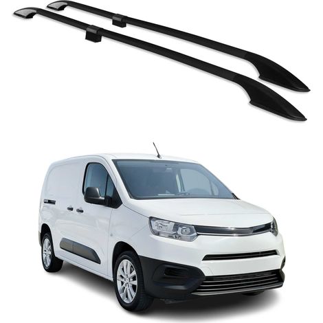 OMAC Barres de Toit longitudinales pour Toyota Proace City 2019-2026 L2 Alu Noir