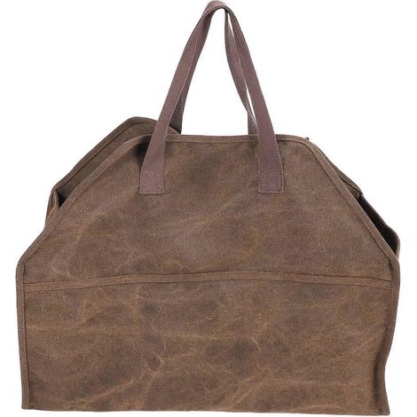 Robuste Brennholztasche aus Canvas, große Brennholztasche, Einkaufstasche, Kaminofenzubehör S