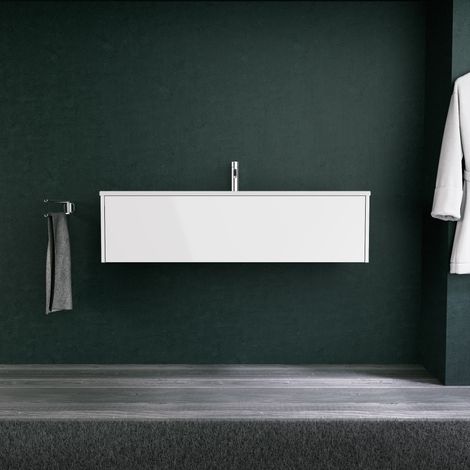 Inda - Mobile bagno 120 cm Bianco lucido con 1 cassetto e lavabo (1/5)