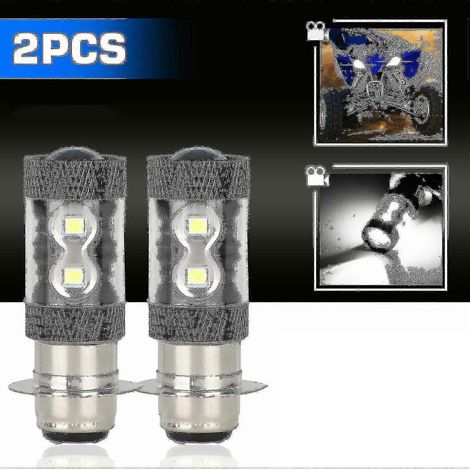 Lot de 2 phares H6M neufs (2023) pour Yamaha Raptor 700/700R (2006-2018), ampoule LED blanche 50 W 6000 K. (1/5)