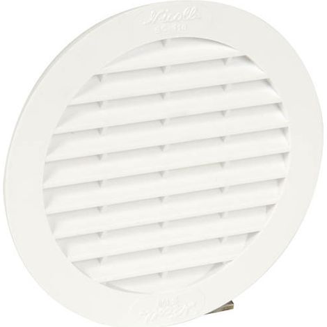 Nicoll – Grille d'aération ronde Ø100 pour tuyaux fibre ciment – Moustiquaire intégrée – Pose à visser ou coller – Résistance mécanique élevée