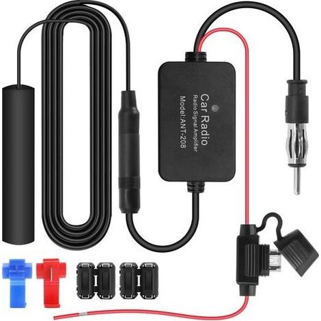 Amplificateur Antenne Autoradio, 12V Dab Antenne Voiture Compatible avec Radio Dab/FM/AM, Antenne Autoradio Dab/FM pour Autoradios Post-Equipés, Antenne Radio Voiture pour Véhicule,Camping,SUV (1/5)