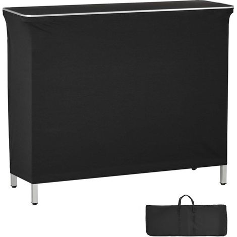 Mophorn Mesa de bar portátil 1100 x 385 x 885 mm, barra plegable con faldón, estante de almacenamiento y bolsa de transporte, estación móvil para eventos, ferias y celebraciones (1/5)