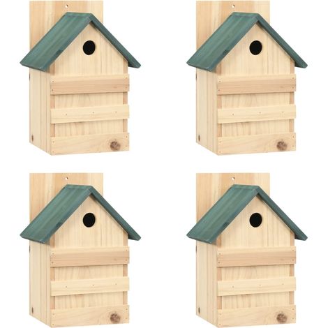 Casa para pájaros 4 unidades madera de abeto 23x19x33 cm vidaXL